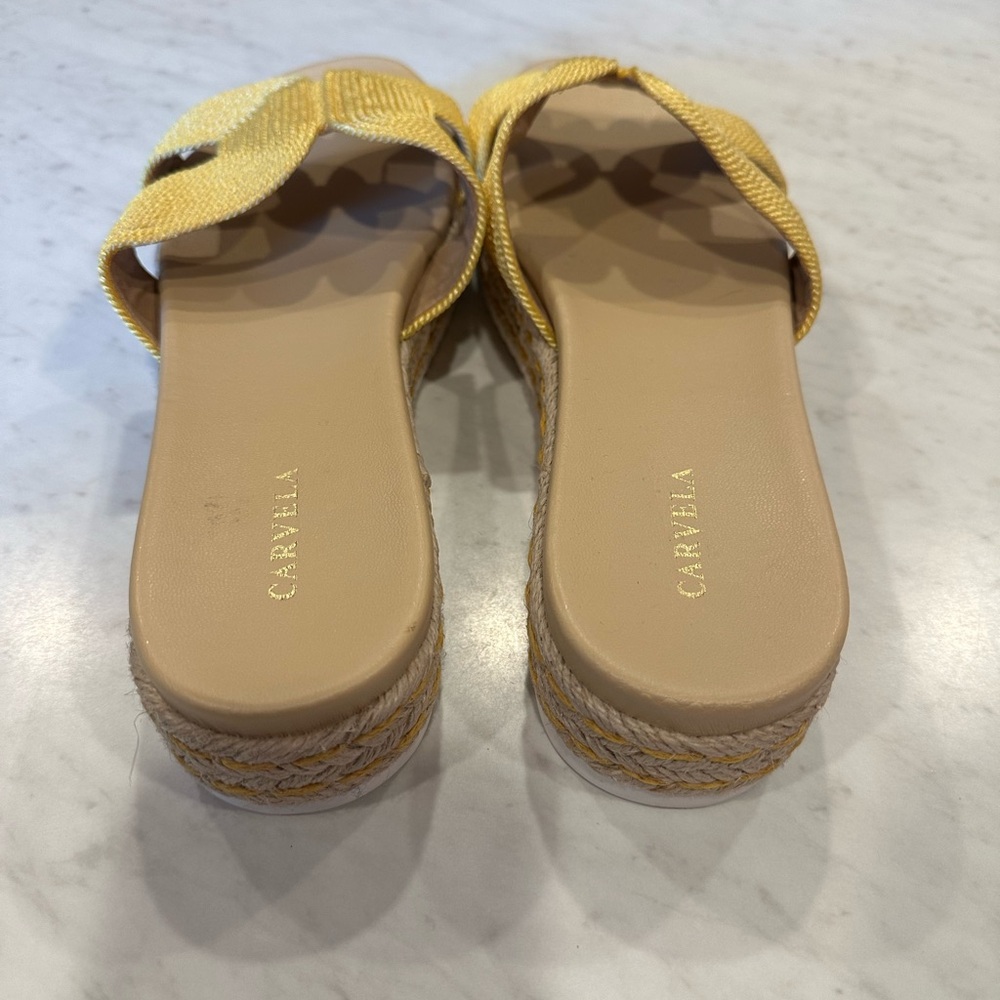 Carvela Yellow Woven Slide Sandals - Picture 3 of 4